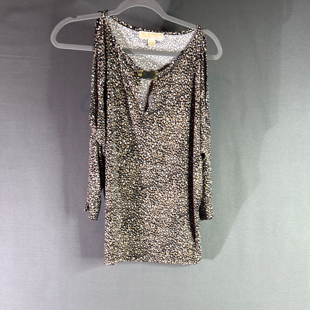 Michael Kors Brown animal print Cut Out Front size medium